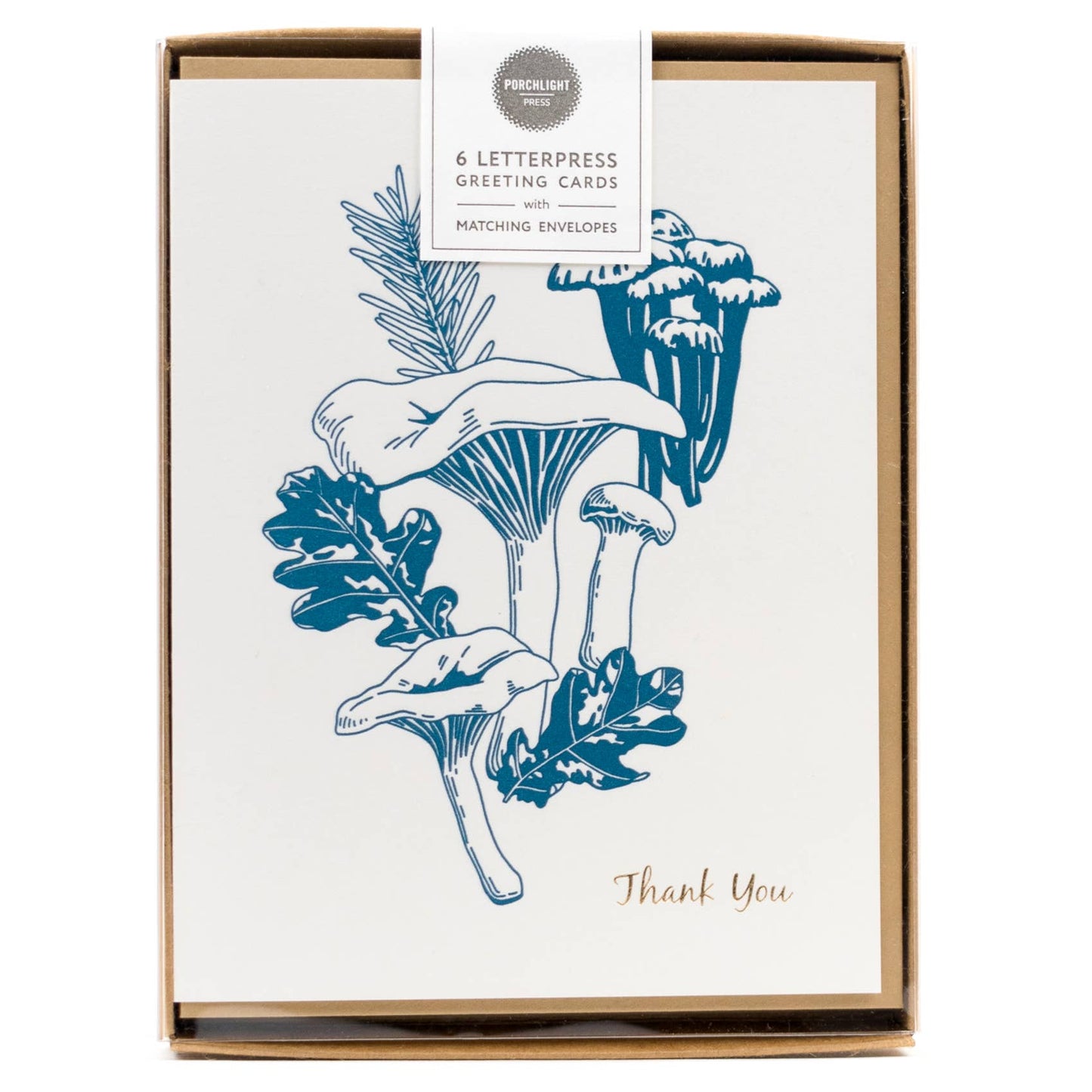 Thank You Card - Forest Foraging Chanterelle Mushroom: Box Set of 6 Cards by Porchlight Press Letterpress