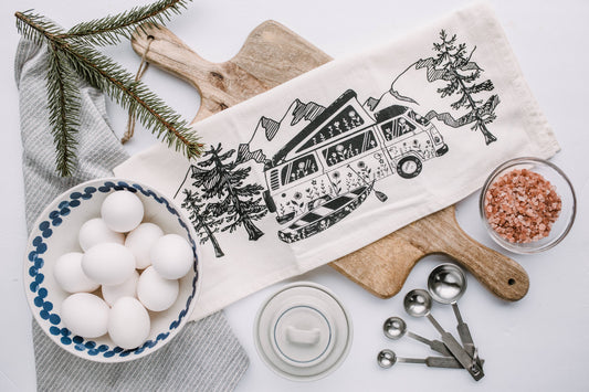 Camper Van Tea Towel by Your Green Kitchen -