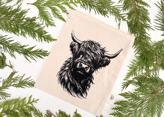 Your Green Kitchen - Reusable Bag / Highland Cow / Med. Zipper Bag