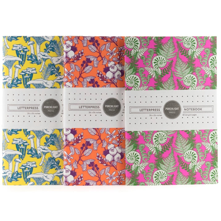 NEW! Forest Foraging Series: Set of 3 Assorted Pocket Notebooks by Porchlight Press Letterpress