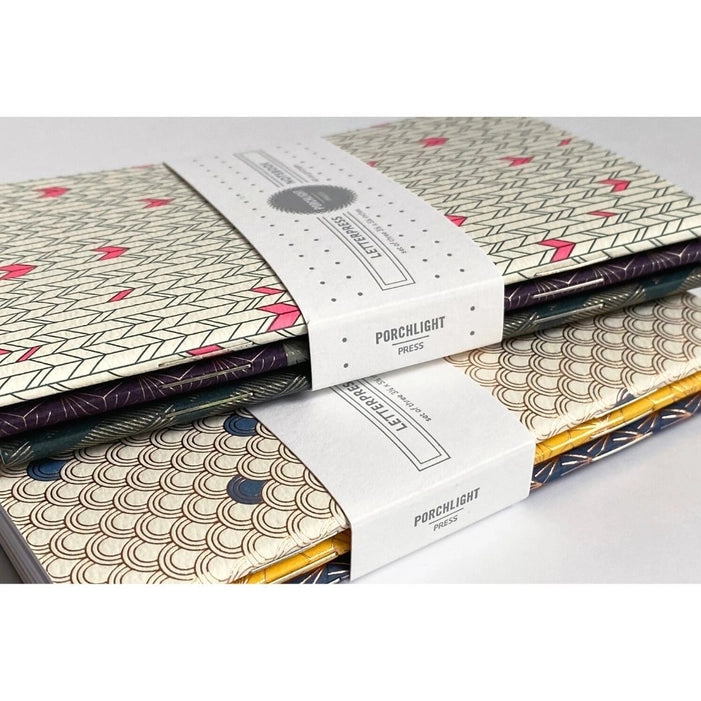 Set of 3 Pocket Notebooks with Geometric Foil by Porchlight Press Letterpress