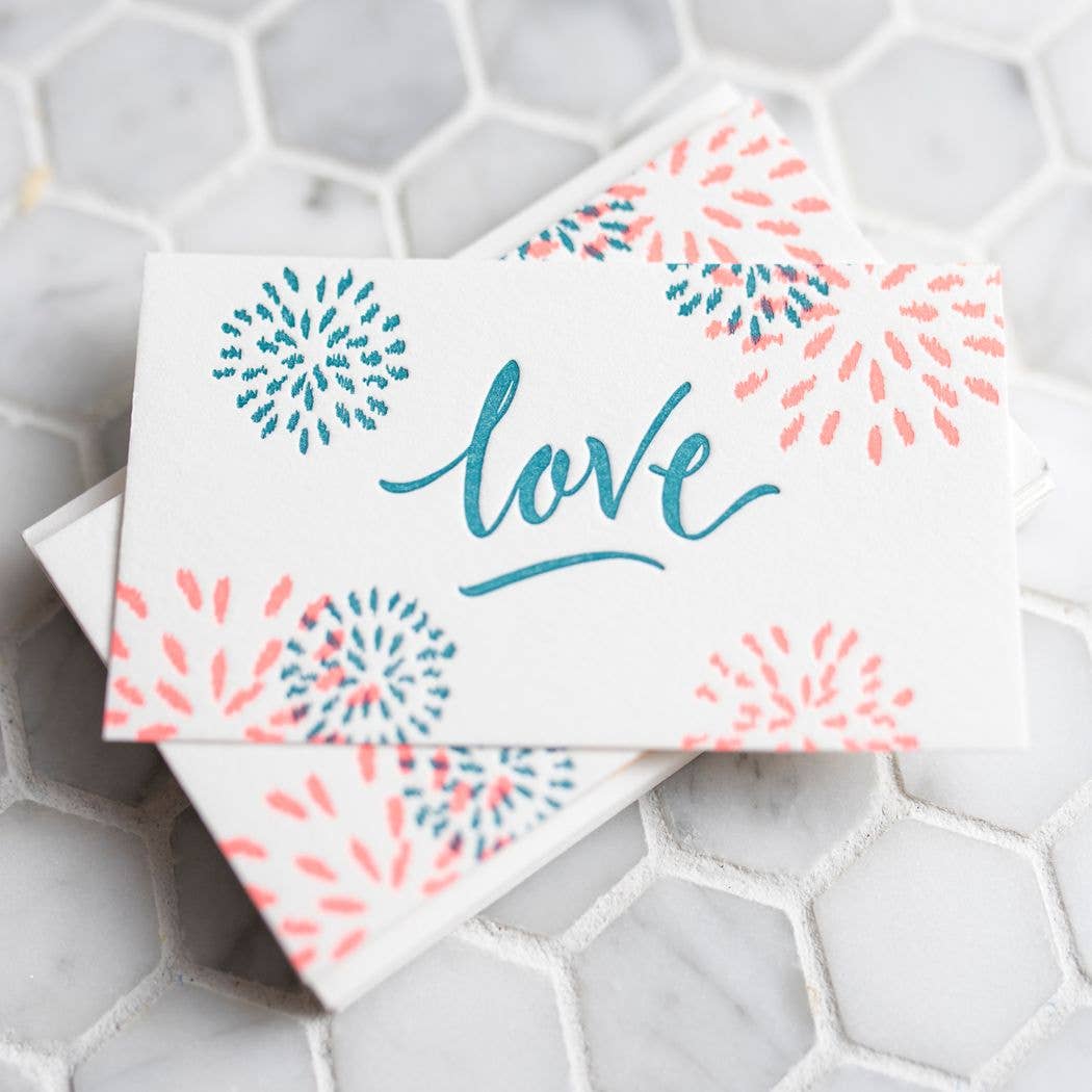 Porchlight Press Letterpress - Calligraphy Mini Note - Box Set of 12
