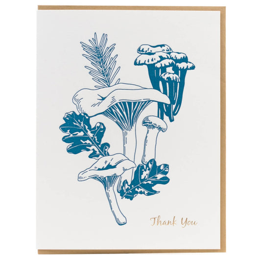 Thank You Card - Forest Foraging Chanterelle Mushroom: Box Set of 6 Cards by Porchlight Press Letterpress
