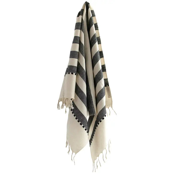 Oversized Woven Hand Towel - Wide Stripes by Fair + Simple