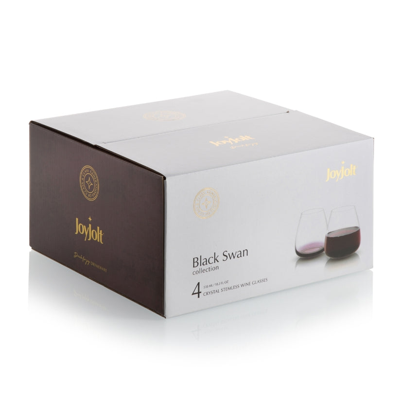 Black Swan Stemless Red Wine Glasses by JoyJolt