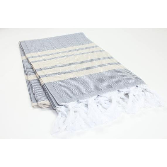 Premium Turkish Herringbone Pattern Towel by Turkish Linen & Towels