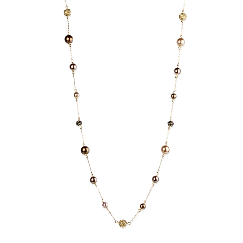 Vintage Seashell Pearl Chain Necklace by Saachi