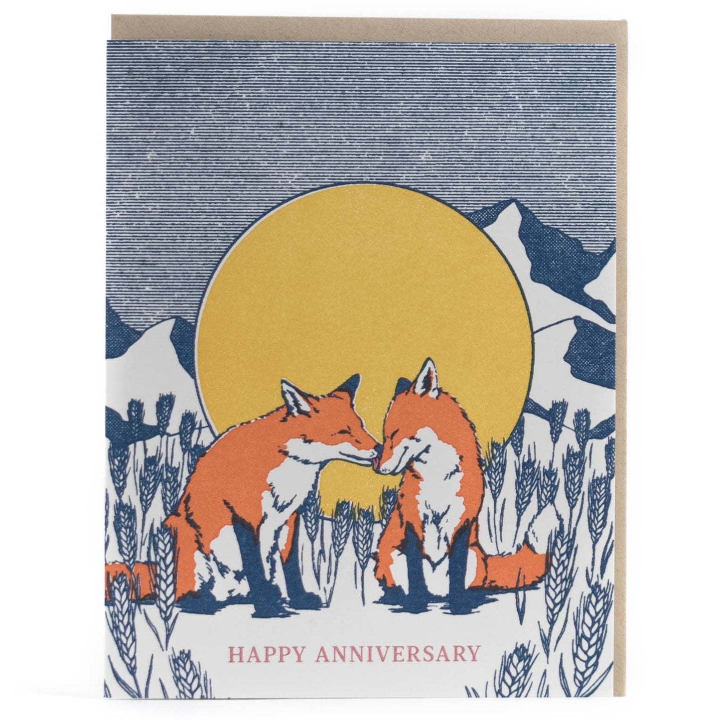 Anniversary Foxes in Love Card by Porchlight Press Letterpress