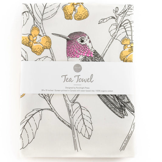 NEW! Anna's Hummingbird Tea Towel - West Coast Birds by Porchlight Press Letterpress