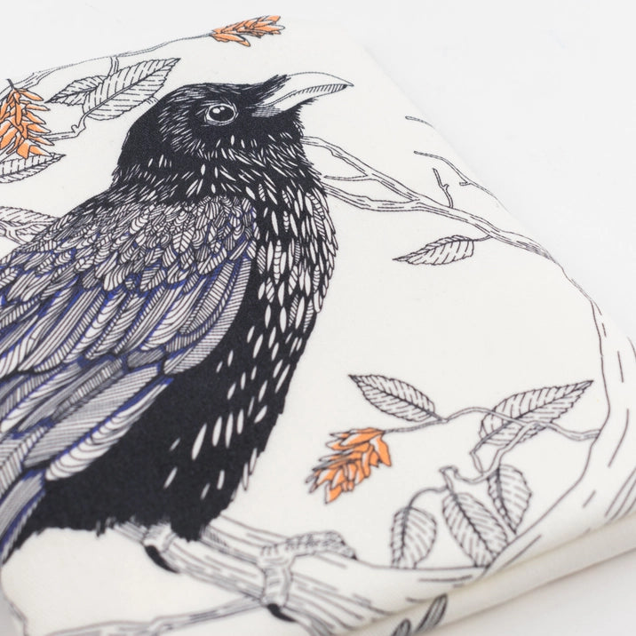 NEW! Common Raven Tea Towel - West Coast Birds by Porchlight Press Letterpress