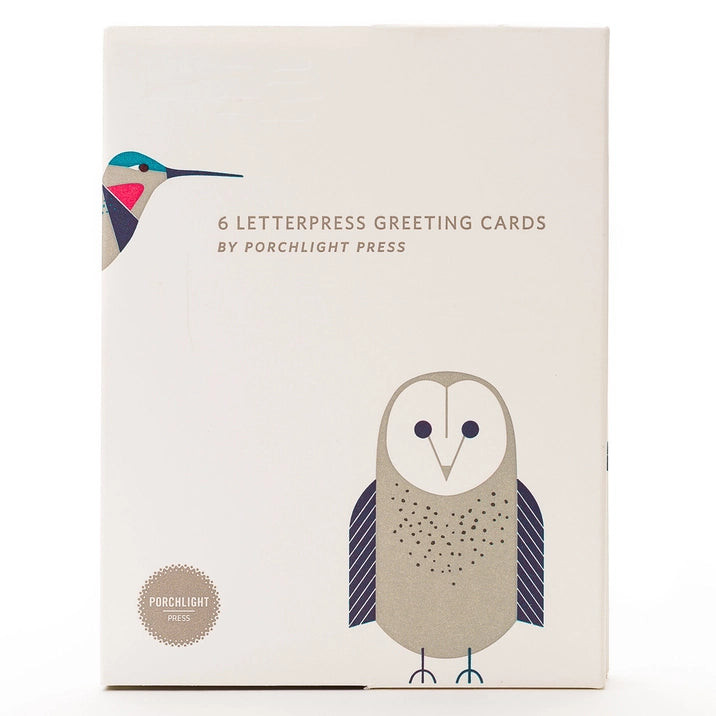 Modern Birds - Assorted Set of 6 Cards with Folder by Porchlight Press Letterpress