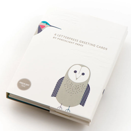 Modern Birds - Assorted Set of 6 Cards with Folder by Porchlight Press Letterpress