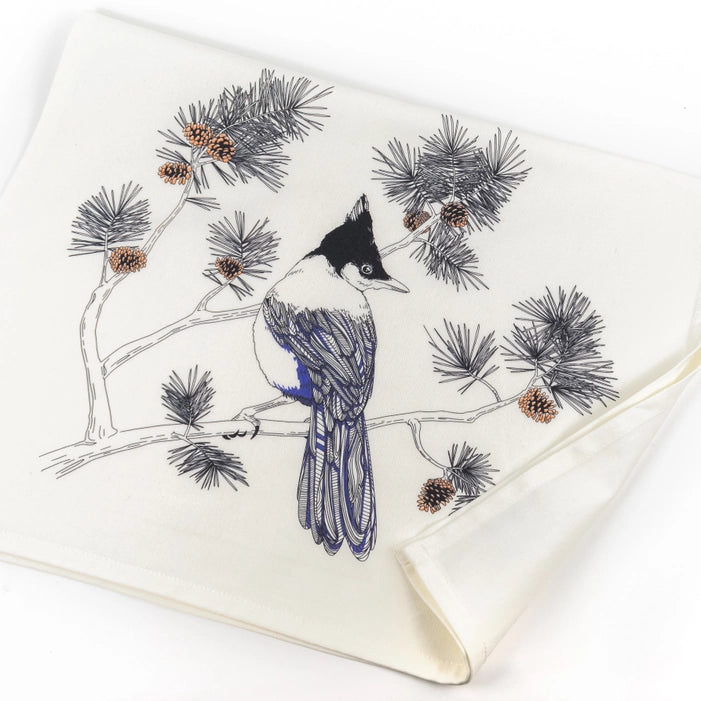 NEW! Steller's Jay Tea Towel - West Coast Birds by Porchlight Press Letterpress