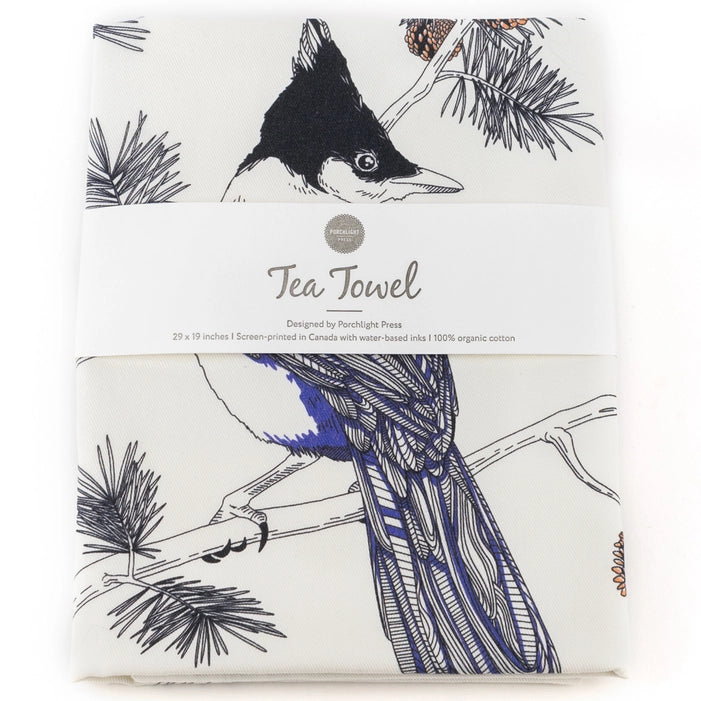 NEW! Steller's Jay Tea Towel - West Coast Birds by Porchlight Press Letterpress