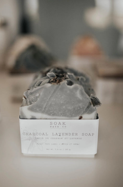 NEW! Charcoal Lavender Soap Bar by SOAK Bath Co