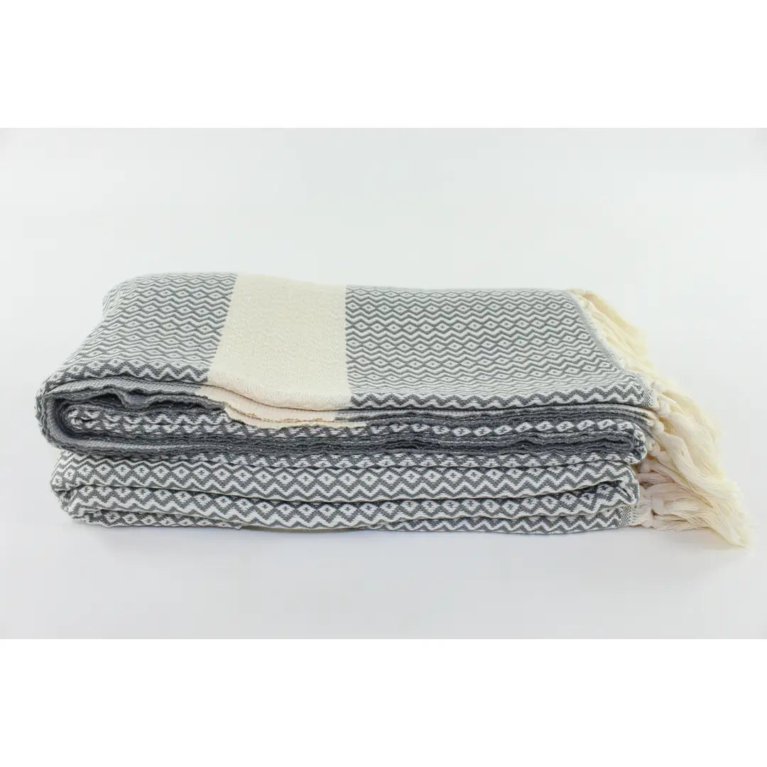 NEW! Premium Turkish Diamond Pattern Throw Blanket by Turkish Linen & Towels