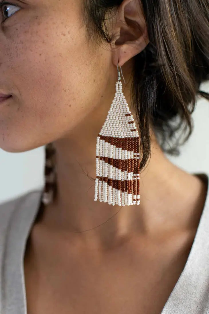 Roca Beaded Fringe Earrings by Fair + Simple