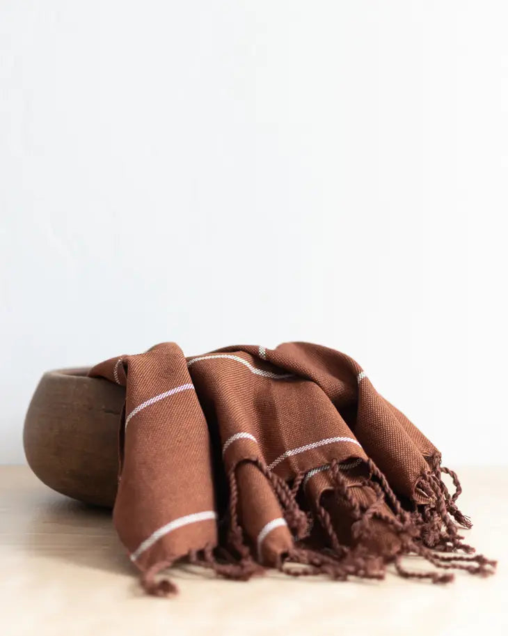 Oversized Woven Hand Towel in Cinnamon by Faire + Simple