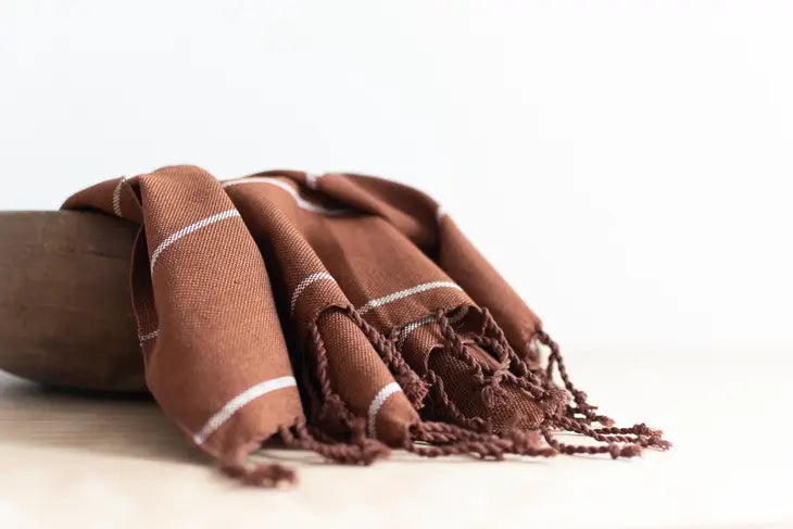 Oversized Woven Hand Towel in Cinnamon by Faire + Simple