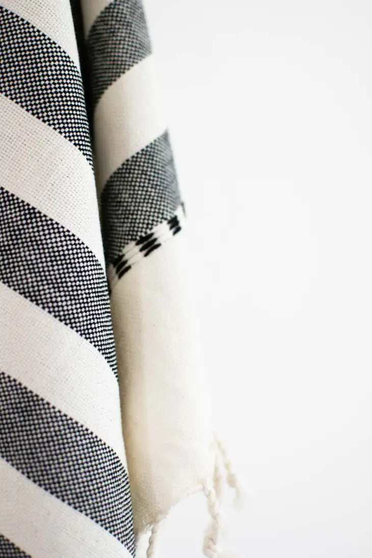 Oversized Woven Hand Towel - Wide Stripes by Fair + Simple