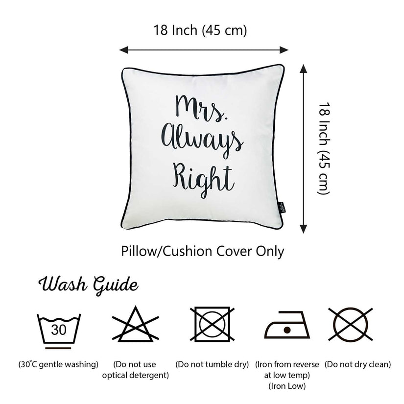 Skandi Mr. & Mrs. Right Throw Pillow Cover (Set of 2) by Mike & Co. New York