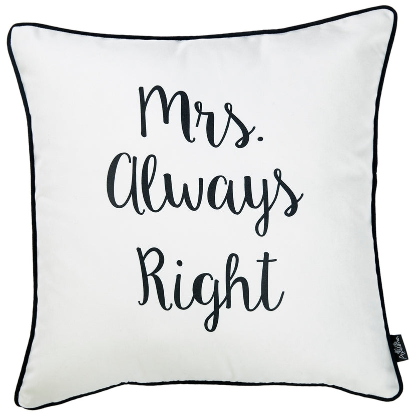 Skandi Mr. & Mrs. Right Throw Pillow Cover (Set of 2) by Mike & Co. New York