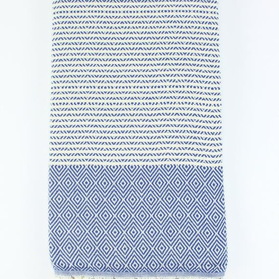 Premium Turkish Striped Diamond Pattern Towel by Turkish Linen & Towels