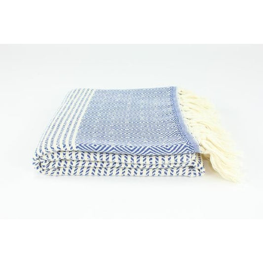 Premium Turkish Striped Diamond Pattern Towel by Turkish Linen & Towels
