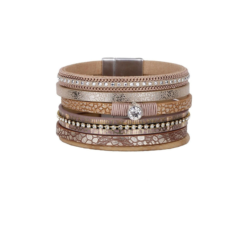 Camel Majorica Multi Strand Bracelet by Saachi