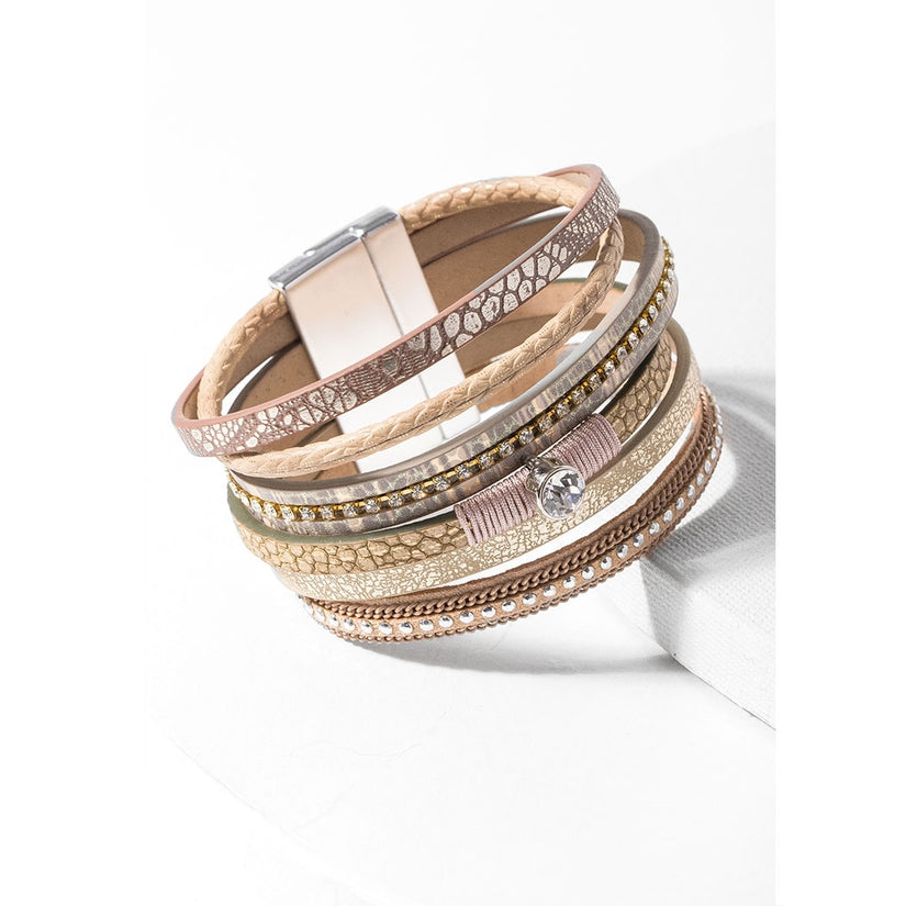 Camel Majorica Multi Strand Bracelet by Saachi