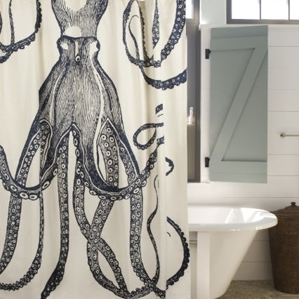 Octopus Shower Curtain - INK by Thomas Paul